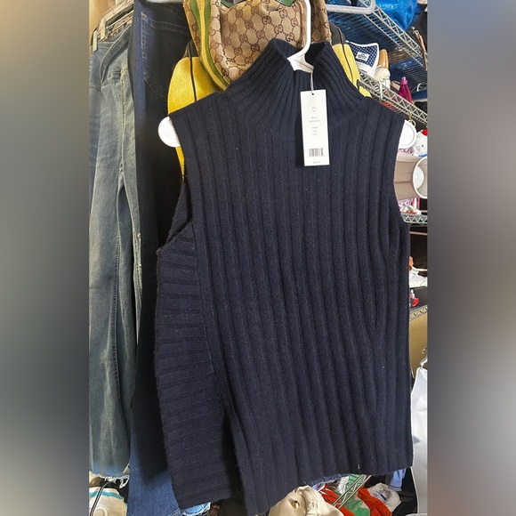 Vince Phoebe Philo Wool Cashmere Turtleneck Gillet Vest Black - Picture 10 of 13